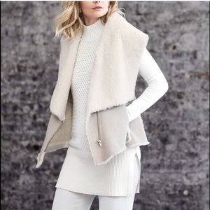White House black market faux shearling vest